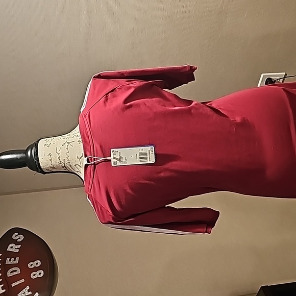 NEW Adidas red 3 stripe dress.. size L. - Picture 3 of 7